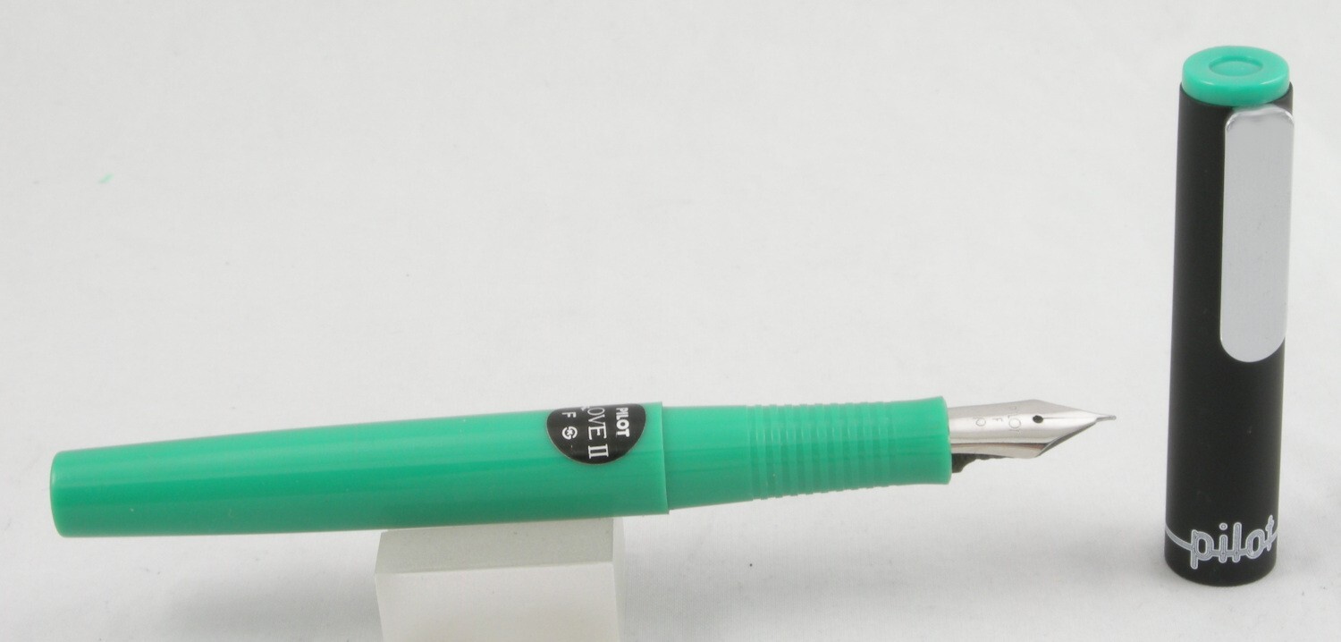 Pilot Love Green & Black Fountain Pen - Fine Nib - 1970's - New In Box Pilot Love Green & Black Fountain Pen - Fine Nib - 1970's - New In Box