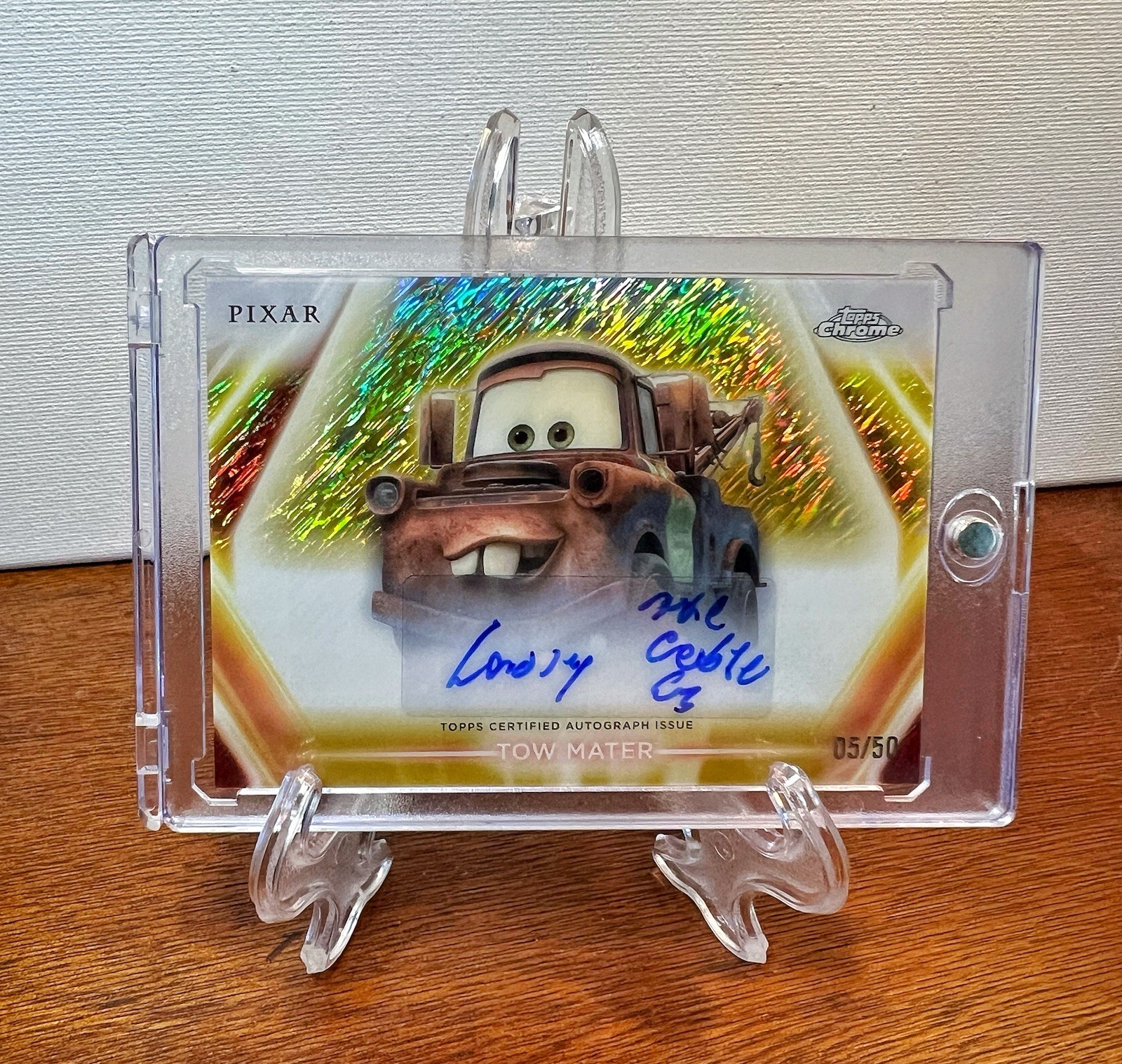 2026 Topps Disney TOW MATER “Larry The Cable Guy” Gold AUTO #/50 #CNA-LCG Cars💎
