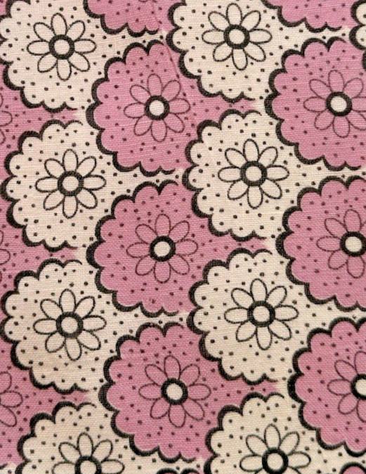 Vintage 1930's-40's feedsack fabric lavender & white flowers  9x10