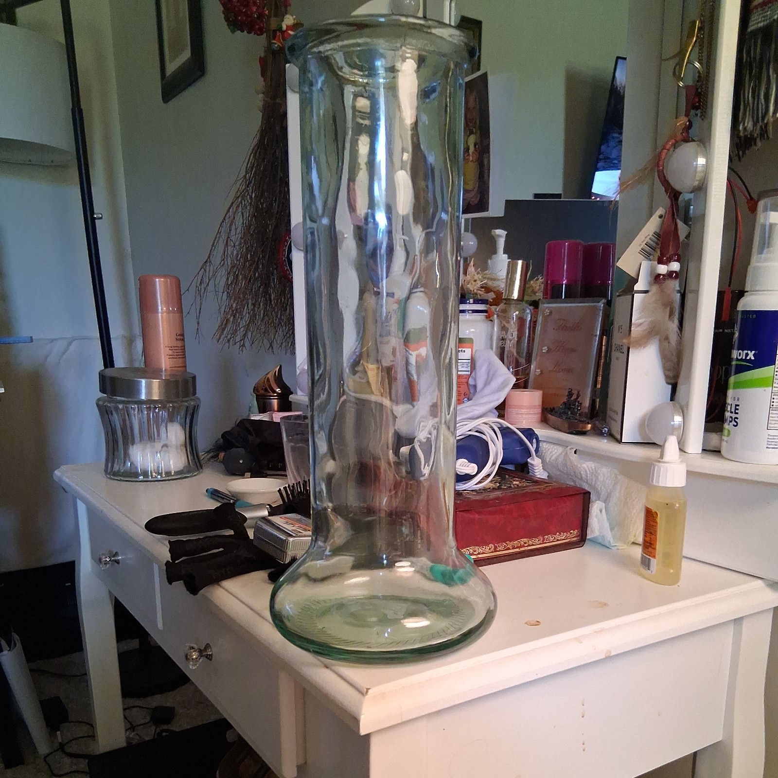 Unique Antique Heavy Antique Handleblown Vase 