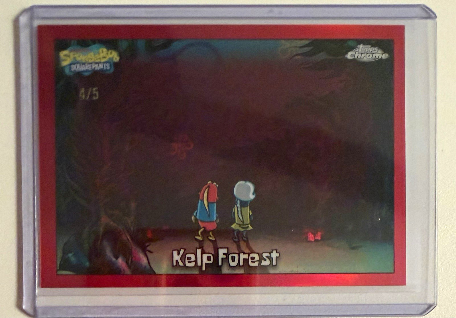 2025 Topps SpongeBob Chrome 25th Anniversary #53 Kelp Forest Red /5