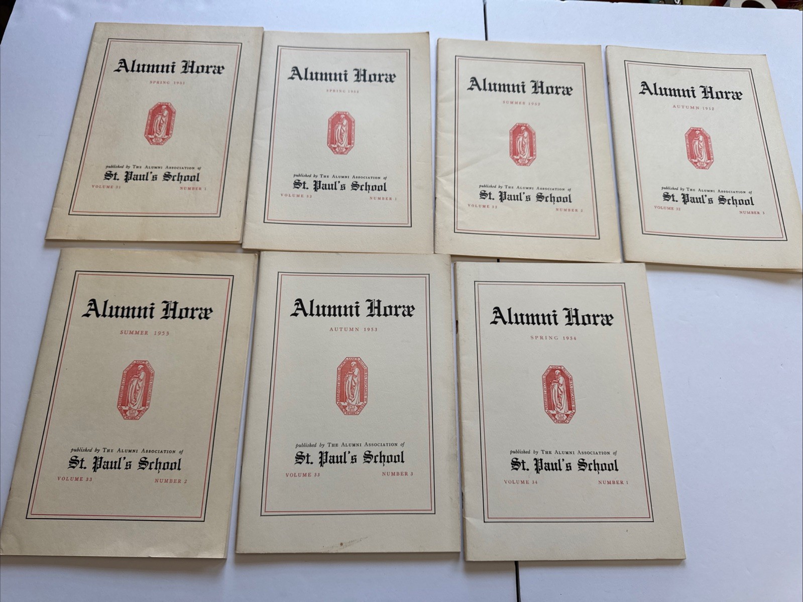 Alumni Horae St Paul’s School Booklet Lot Of 7 1951, 1952, 1953, 1954 Alumni Horae St Paul’s School Booklet Lot Of 7 1951, 1952, 1953, 1954