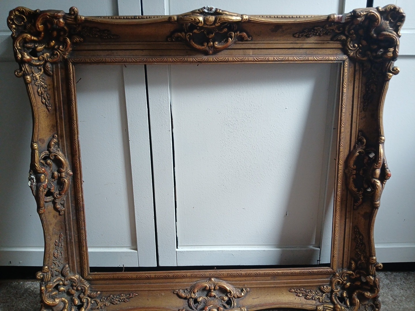 Ornate Gold Antique Baroque Style Picture Art Mirror Frame Large 32 x 28 Ornate Gold Antique Baroque Style Picture Art Mirror Frame Large 32 x 28