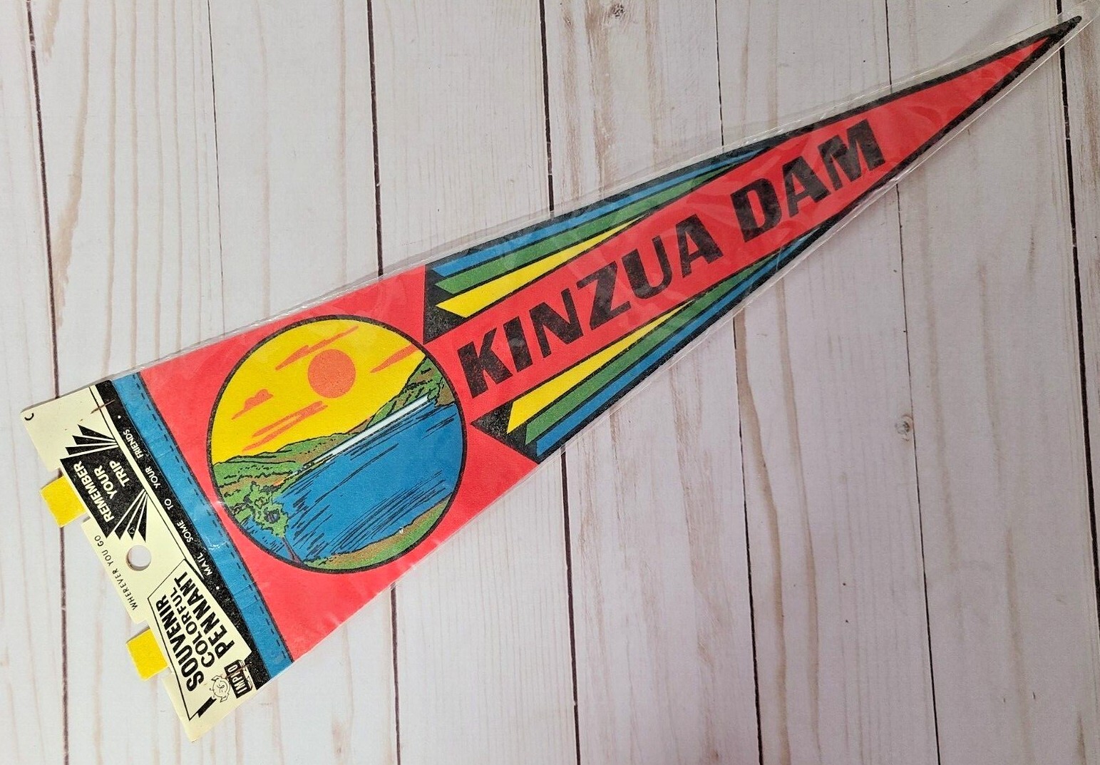 NOS Vintage Kinzua Dam Souvenir Pennant Felt Warren PA Pennsylvania Allegheny NF