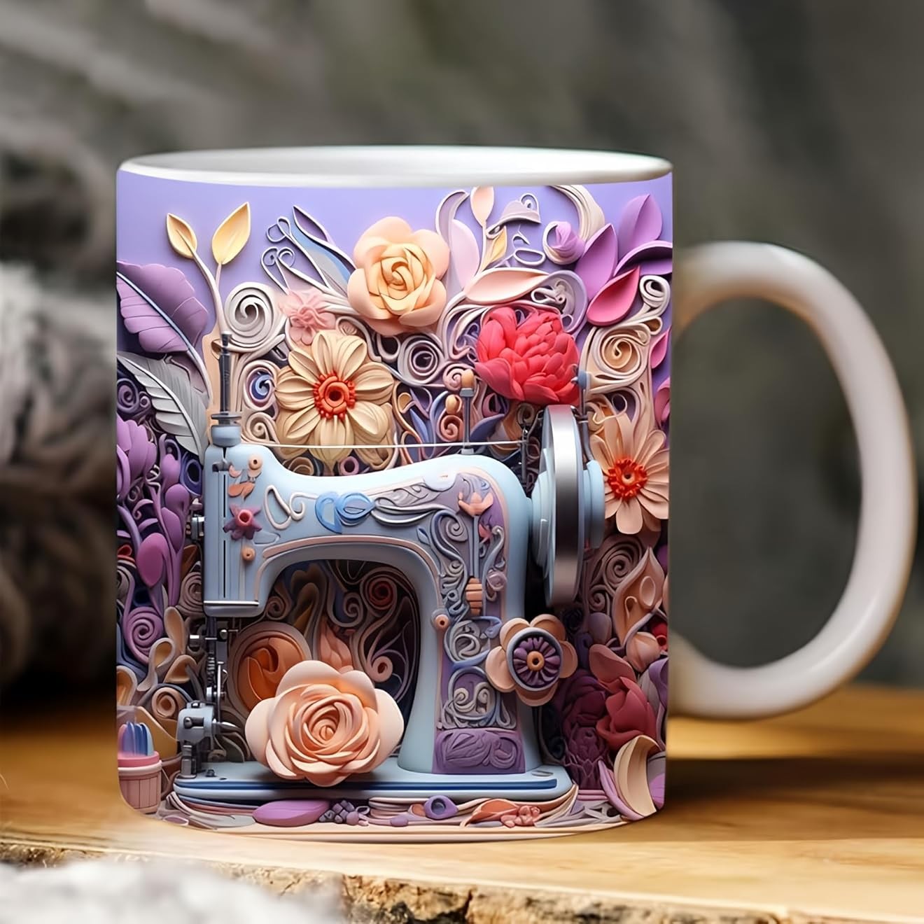 2D PRINTED Sewing Painted Mug - Quilters Lovers Coffee Cup, Creative