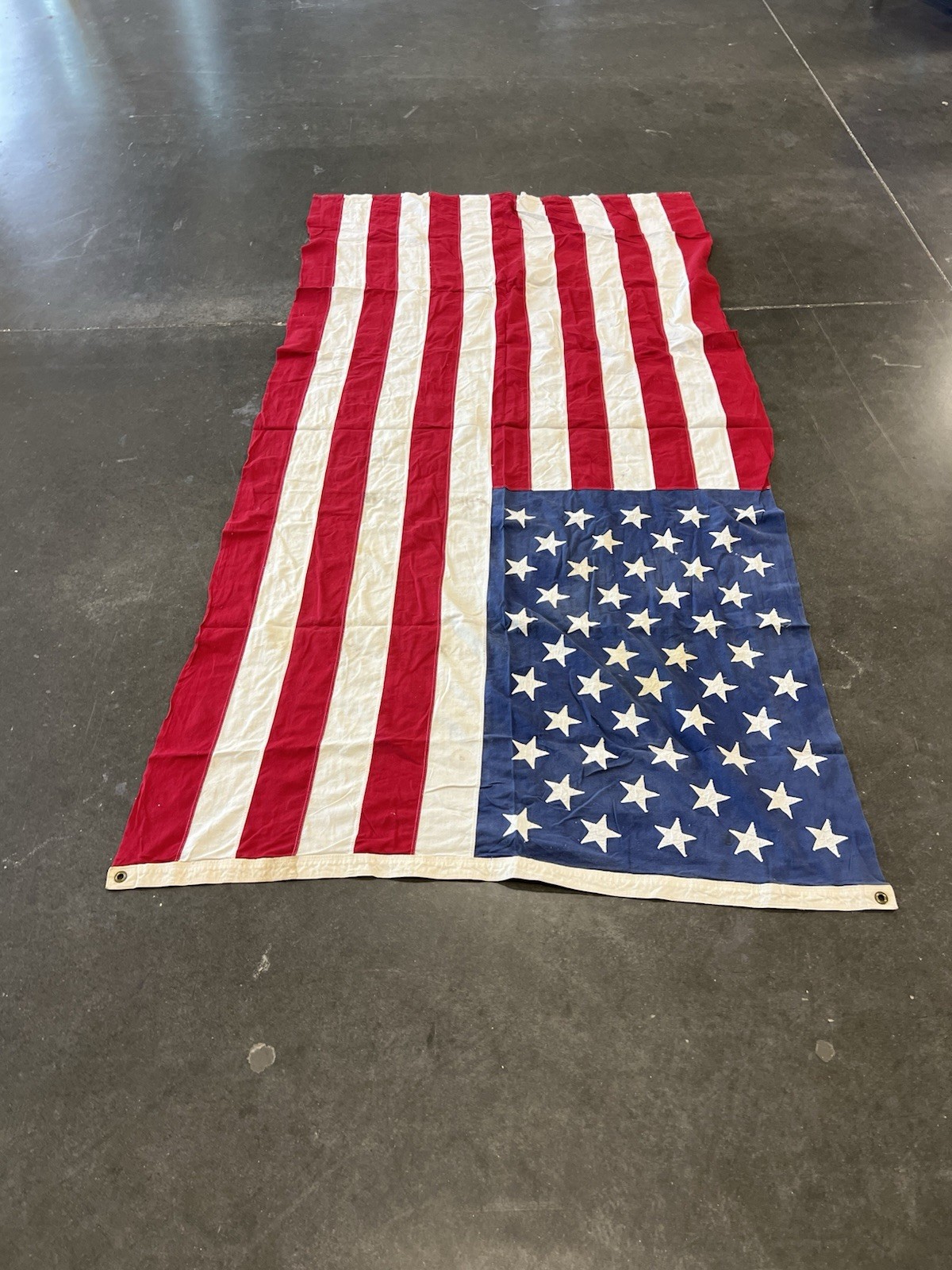 Vintage 50 Star Stitched American Flag 9 1/2’ x 5’ LARGE Valley Forge Flag Co.