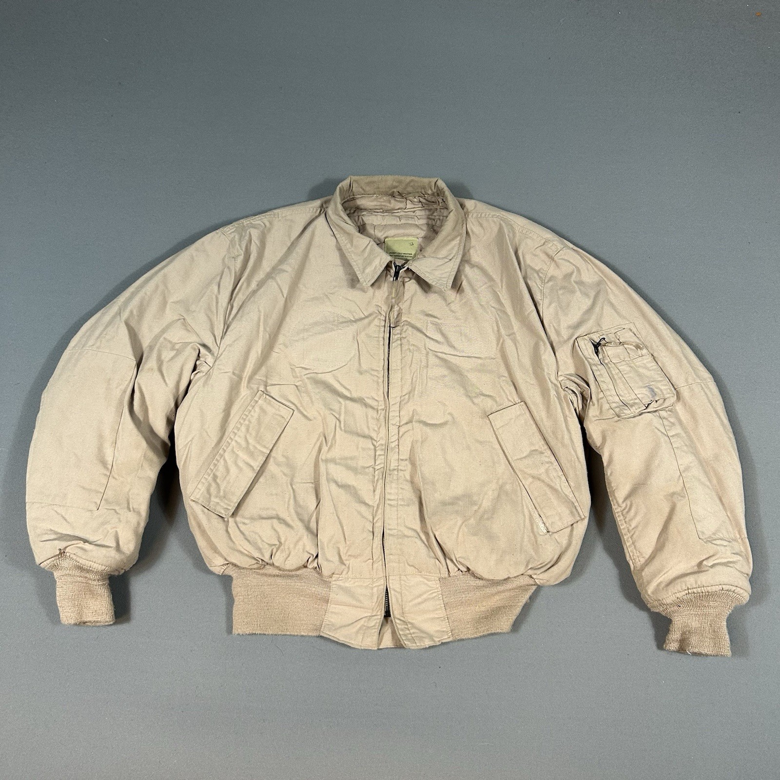 Military Flight Jacket Large Desert Tan Cold Weather High Temperature Resistant