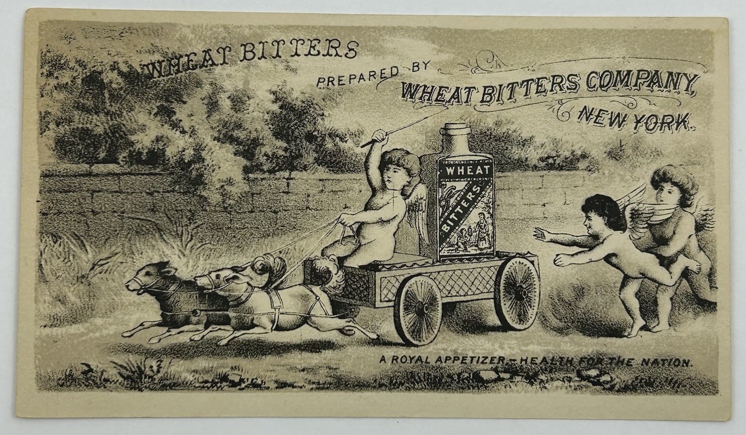 Antique 1880s Wheat Bitters NY Patent Medicine Victorian Trade Card Ephemera E-7 Antique 1880s Wheat Bitters NY Patent Medicine Victorian Trade Card Ephemera E-7