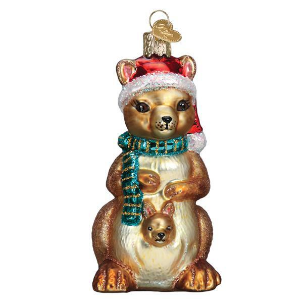 Old World Christmas CHRISTMAS KANGAROO (12603) Glass Ornament w/OWC Box