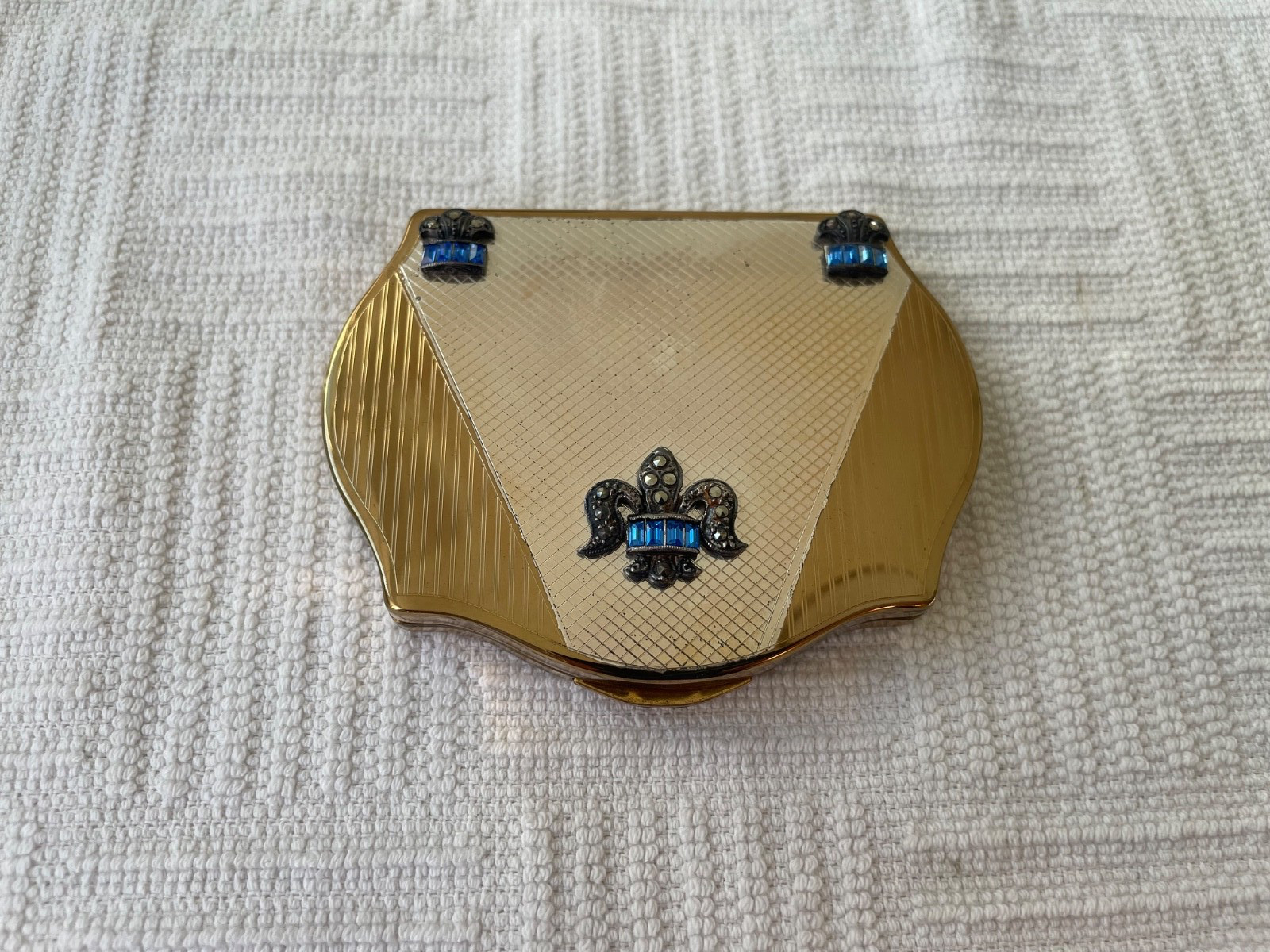 Vintage Stratton Regency Powder Compact Mirror Gold & Silver-Tone
