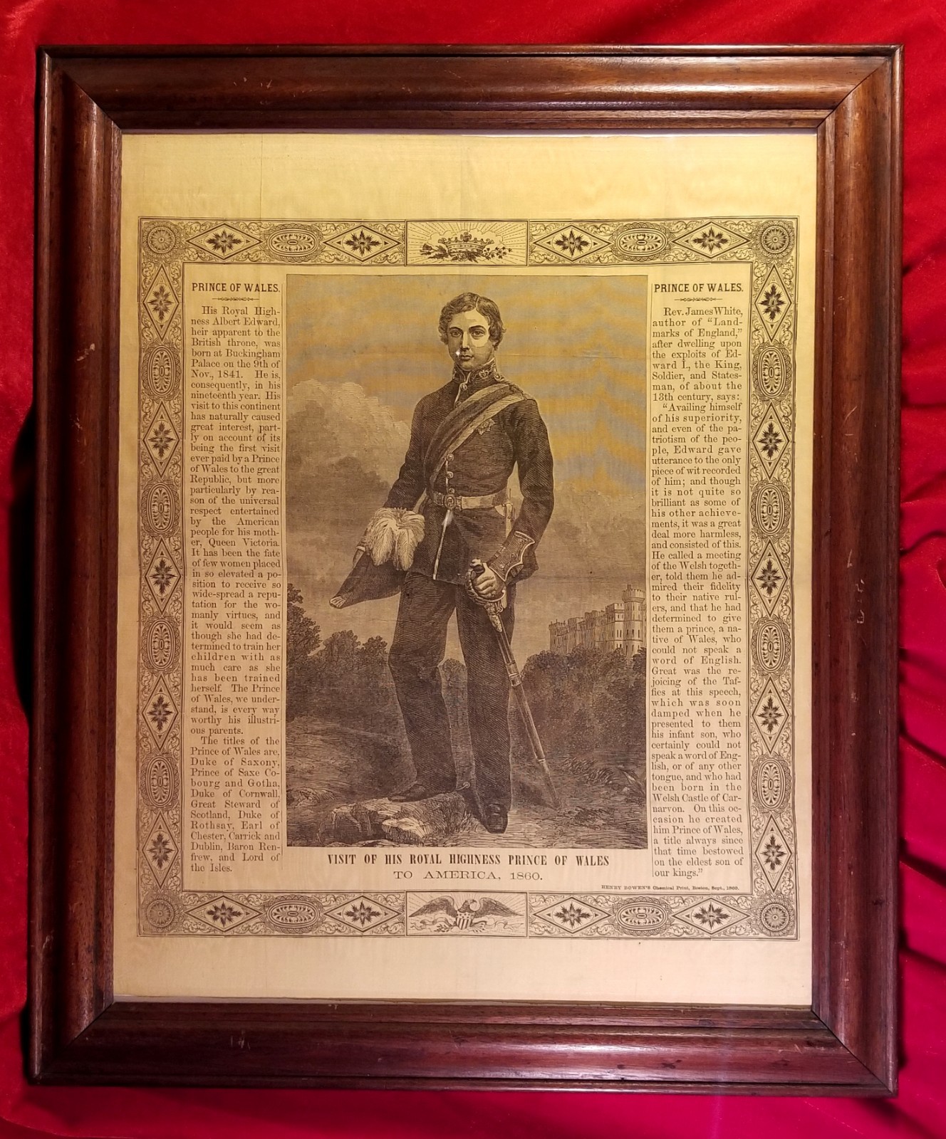 1860 Prince Of Wales Visits America Henry Bowen Silk Print King Edward VII 1860 Prince Of Wales Visits America Henry Bowen Silk Print King Edward VII