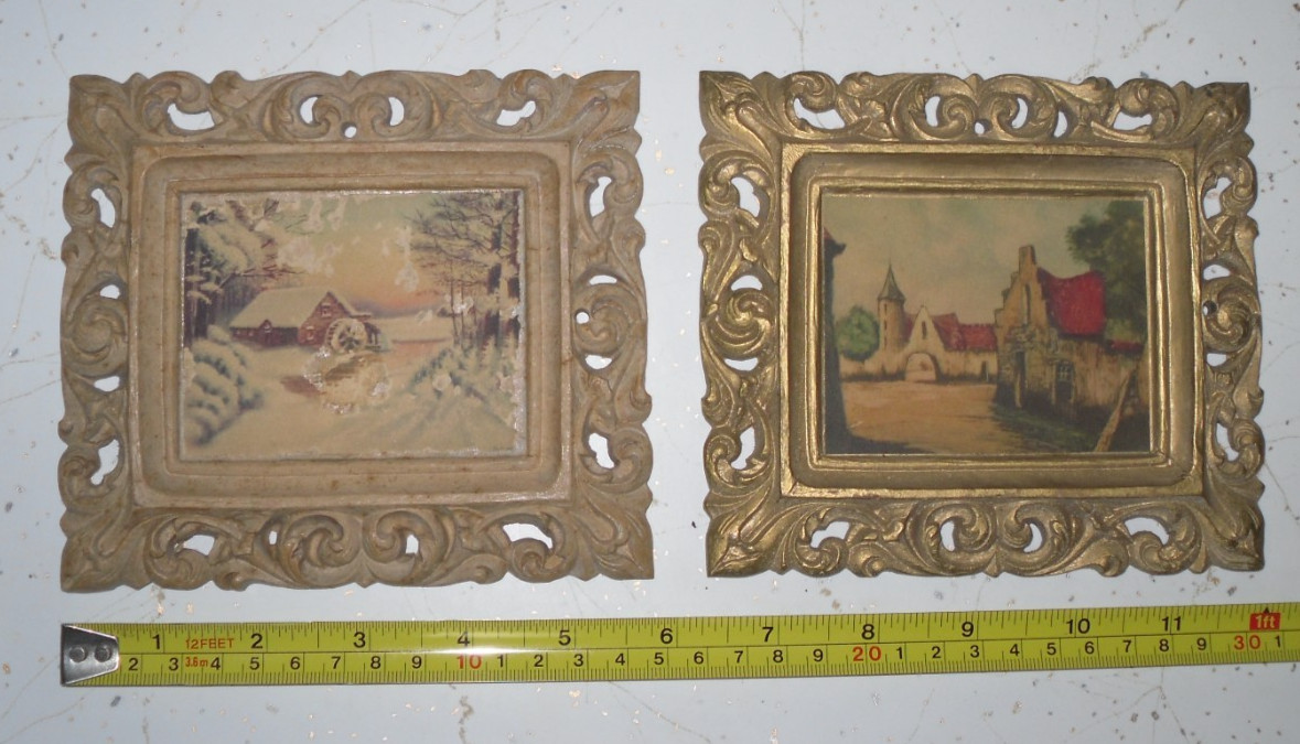 2 ea. Vintage Ornate Gold Picture Scroll Frame  5 3/4
