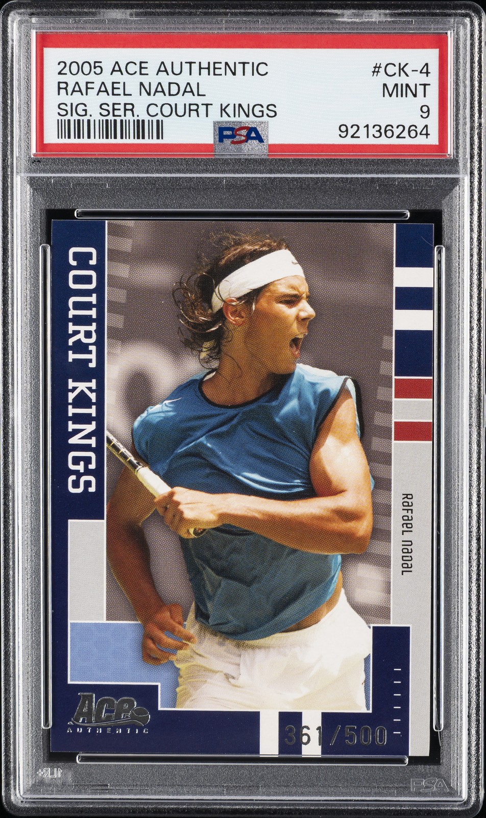 2005 ACE AUTH SIG SER COURT KINGS #CK-4 RAFAEL NADAL 361/500 PSA 9 AUTO
