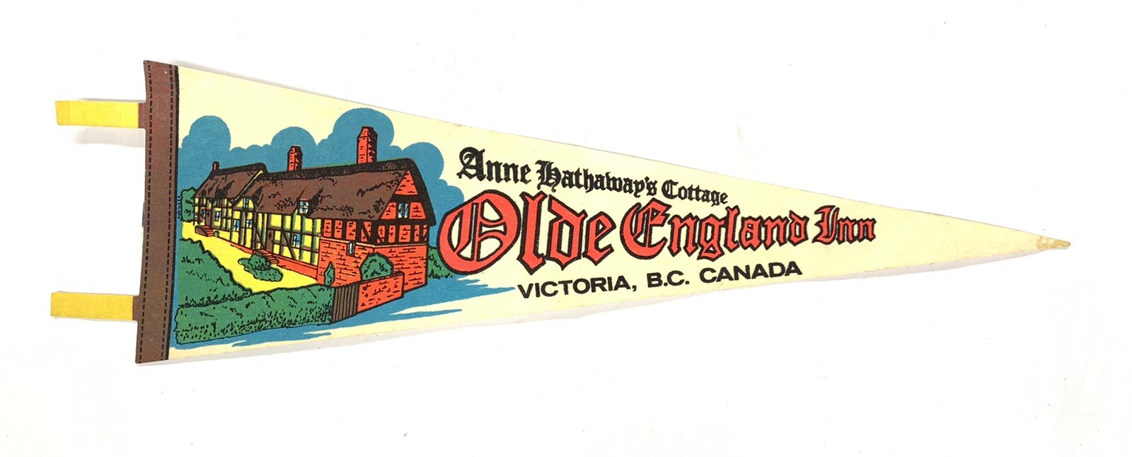 Vintage Anne Hathaways Cottage Olde England Inn Canada Flag Pennant 27 Vintage Anne Hathaways Cottage Olde England Inn Canada Flag Pennant 27