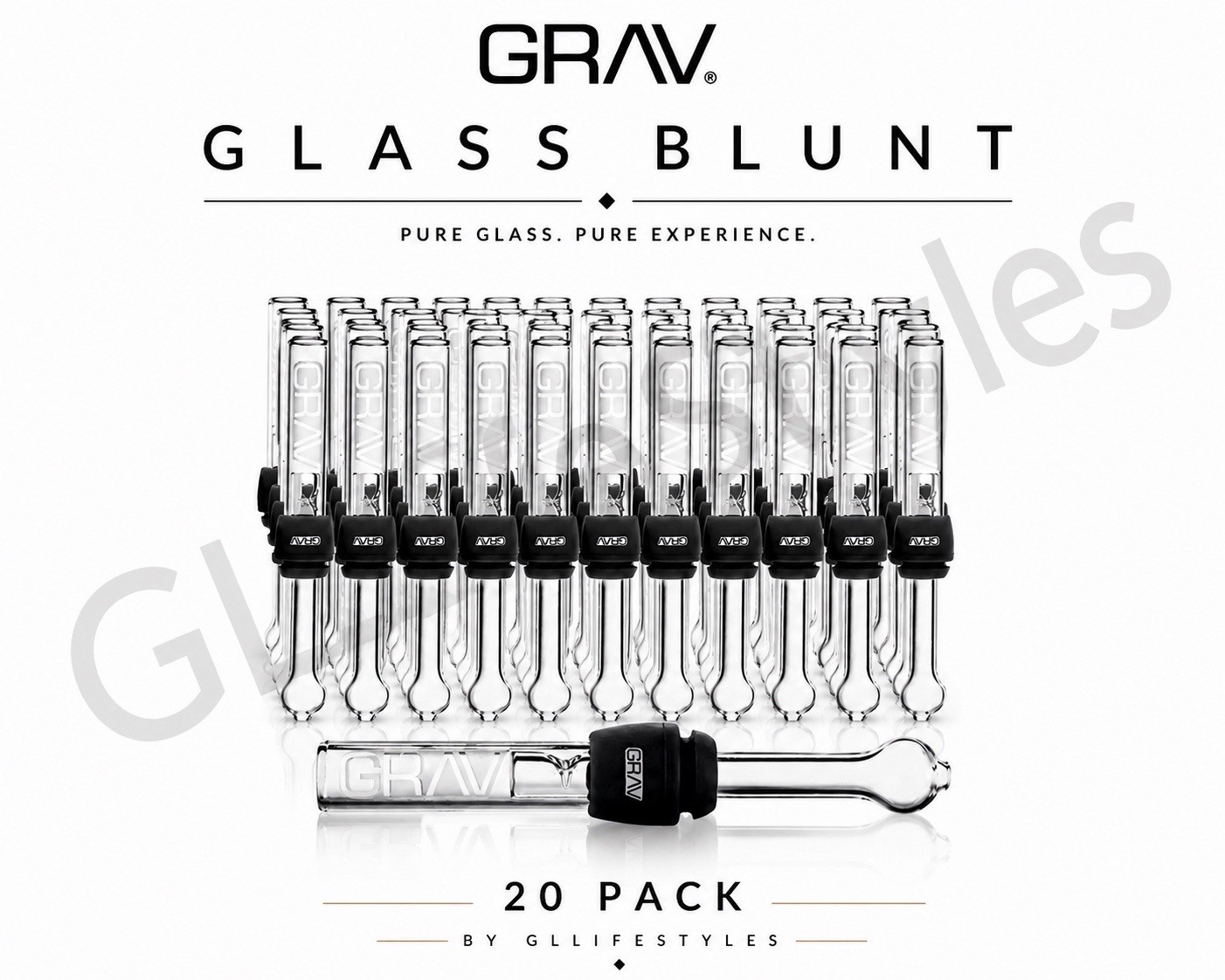 GRAV® WHOLESALE LOT OF (20) 4” GLASS BLUNTS WITH SILICONE GROMMET, EASY CLEAN GRAV® WHOLESALE LOT OF (20) 4” GLASS BLUNTS WITH SILICONE GROMMET, EASY CLEAN