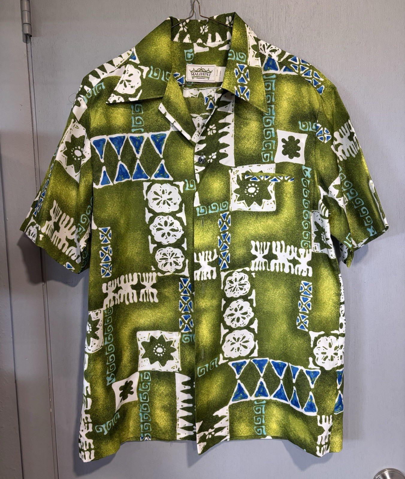 Vintage Malihini Hawaii Shirt Men’s Medium Lime Green Polynesian Pattern Clean Vintage Malihini Hawaii Shirt Men’s Medium Lime Green Polynesian Pattern Clean