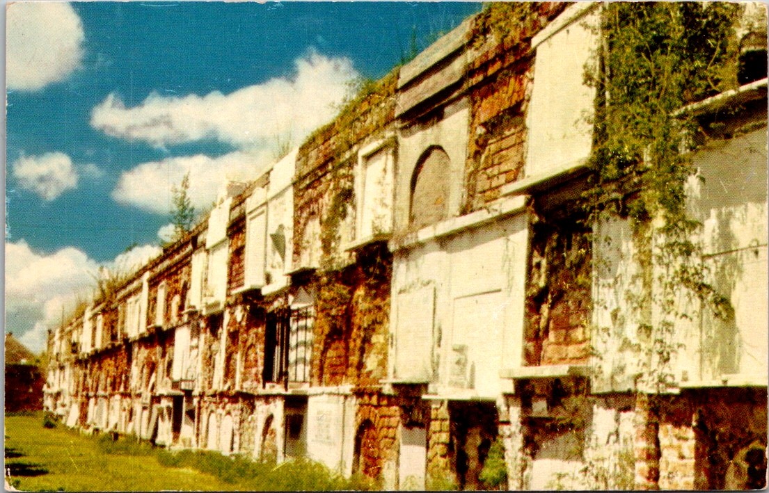 Old St. Louis Cemetery Vaults New Orleans Louisiana Postcard Architecture View