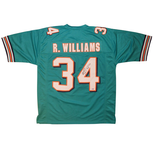 Ricky Williams Autographed Miami (Teal #34) Custom Jersey - Beckett Ricky Williams Autographed Miami (Teal #34) Custom Jersey - Beckett