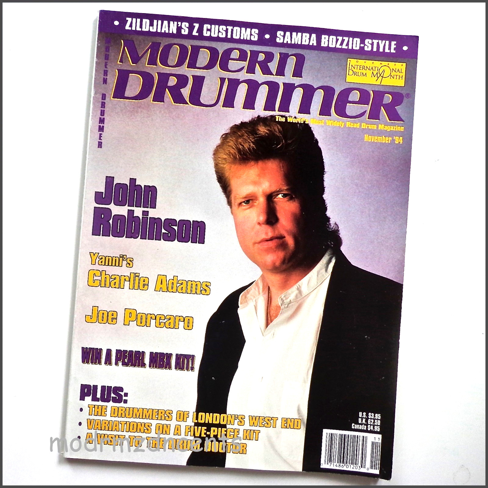 MODERN DRUMMER - Nov  1994 - JOHN ROBINSON + Joe Porcaro & Charlie Adams