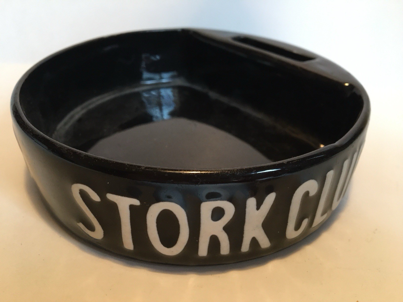 c1930\'s Vintage STORK CLUB Ceramic Ashtray NYC Cigarette Cigar Advertising Night