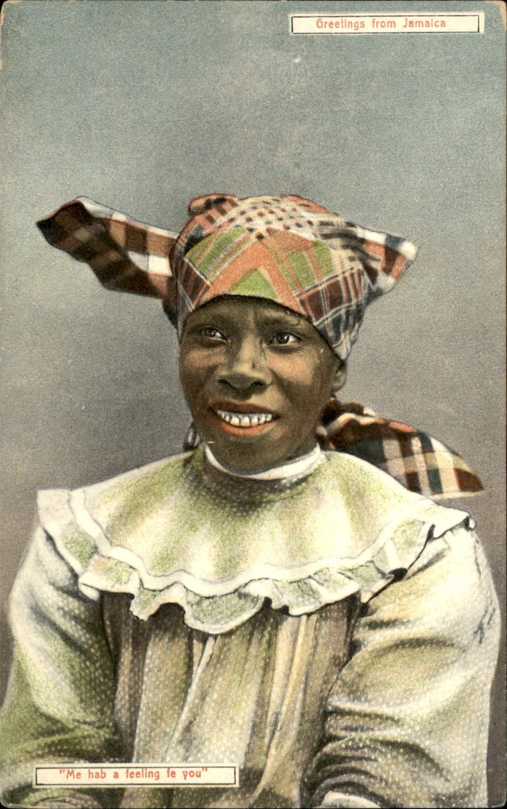 Jamaica Native Woman Smiling Duperly & Son #56 c1910 Vintage Postcard