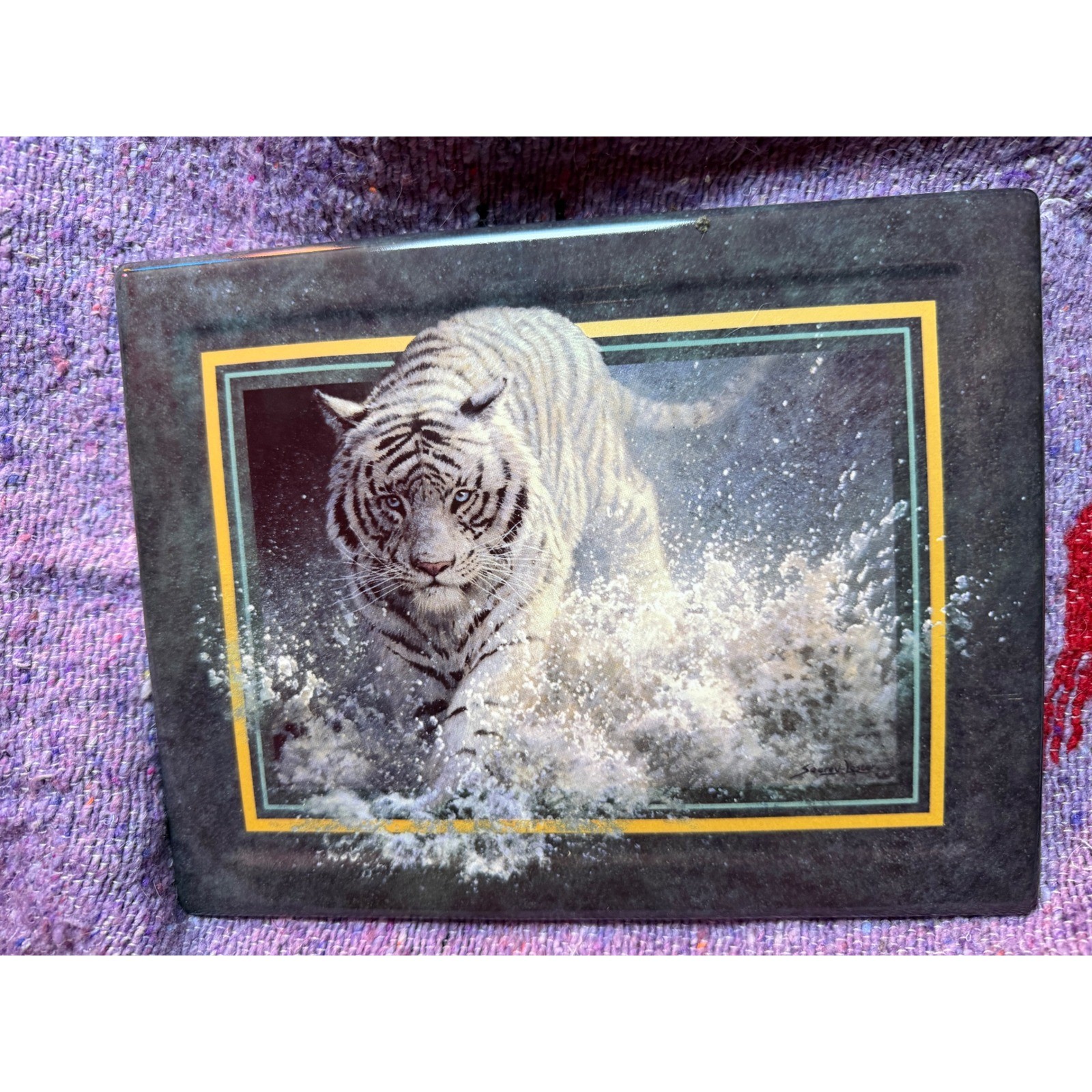 Bradford Exchange White Lightning White Tiger Plate John Seerey-Lester 1998 Bradford Exchange White Lightning White Tiger Plate John Seerey-Lester 1998