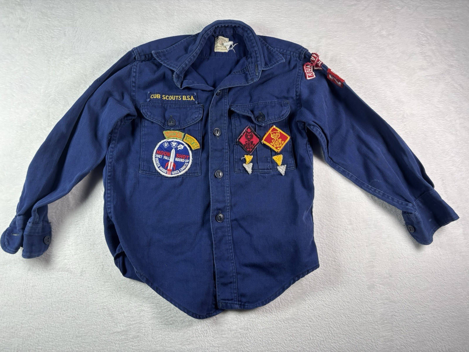 Vintage Boy Scouts Shirt Boys Blue 60s 70s Sanforized Cub Medals Youth Vintage Boy Scouts Shirt Boys Blue 60s 70s Sanforized Cub Medals Youth