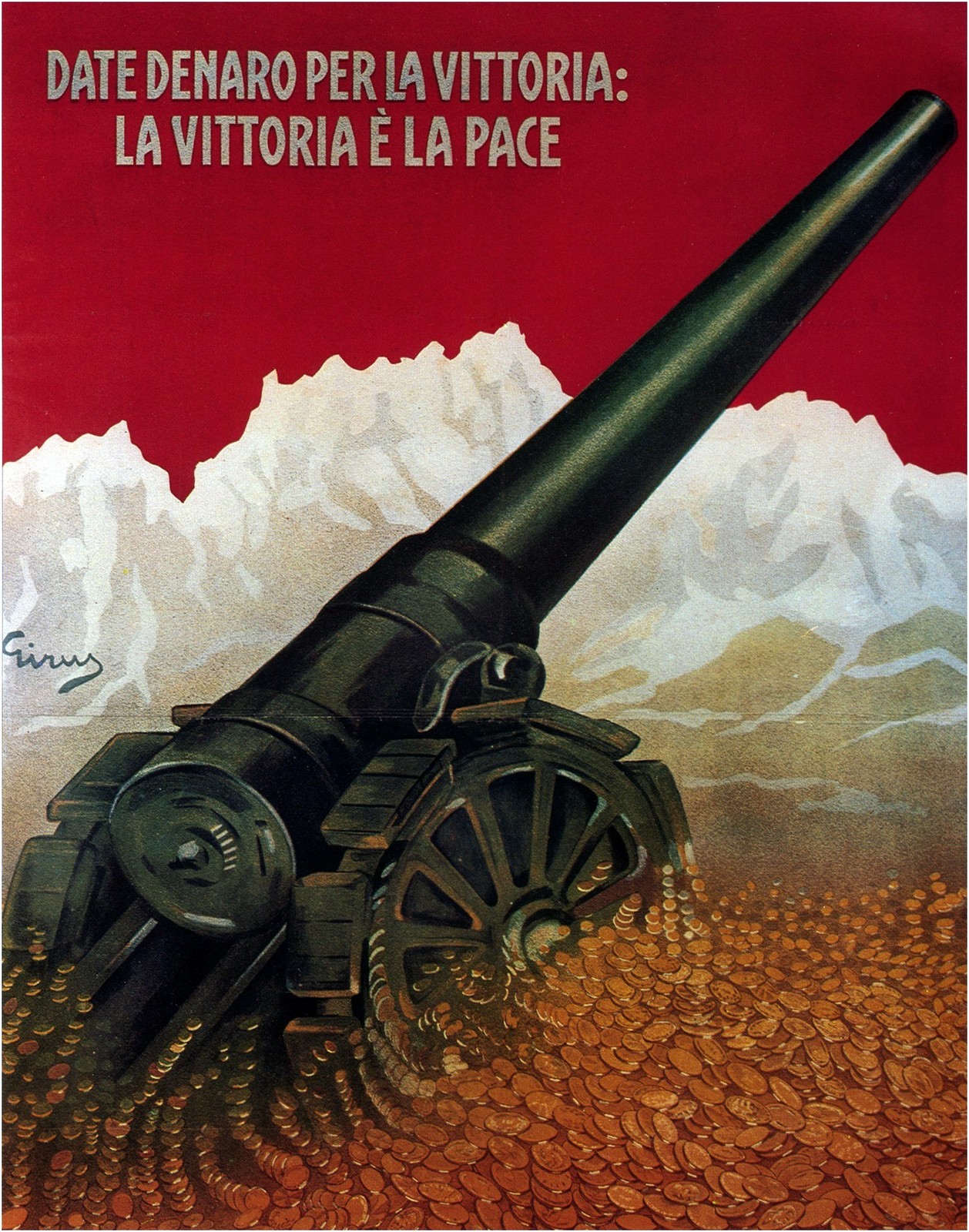 Italian WWI Propaganda Poster c1910s 'Date Denaro per la Vittoria' 24x32” Italian WWI Propaganda Poster c1910s 'Date Denaro per la Vittoria' 24x32”