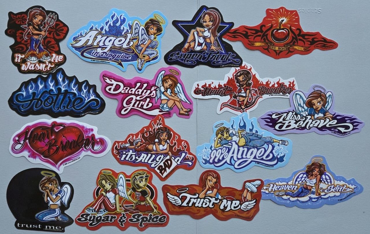 15 VTG 2002 Soflydivas Vending Machine Stickers 15 VTG 2002 Soflydivas Vending Machine Stickers