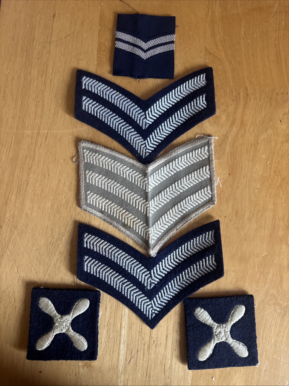 Job Lot 6x Vintage RAF Rank Badges & PTI Trade Patches WW2 / Cold War Era
