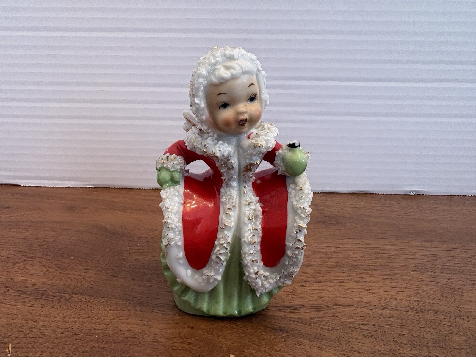 Vintage Napco Christmas angel bell figurine spaghetti trim 1950s Japan B Vintage Napco Christmas angel bell figurine spaghetti trim 1950s Japan B
