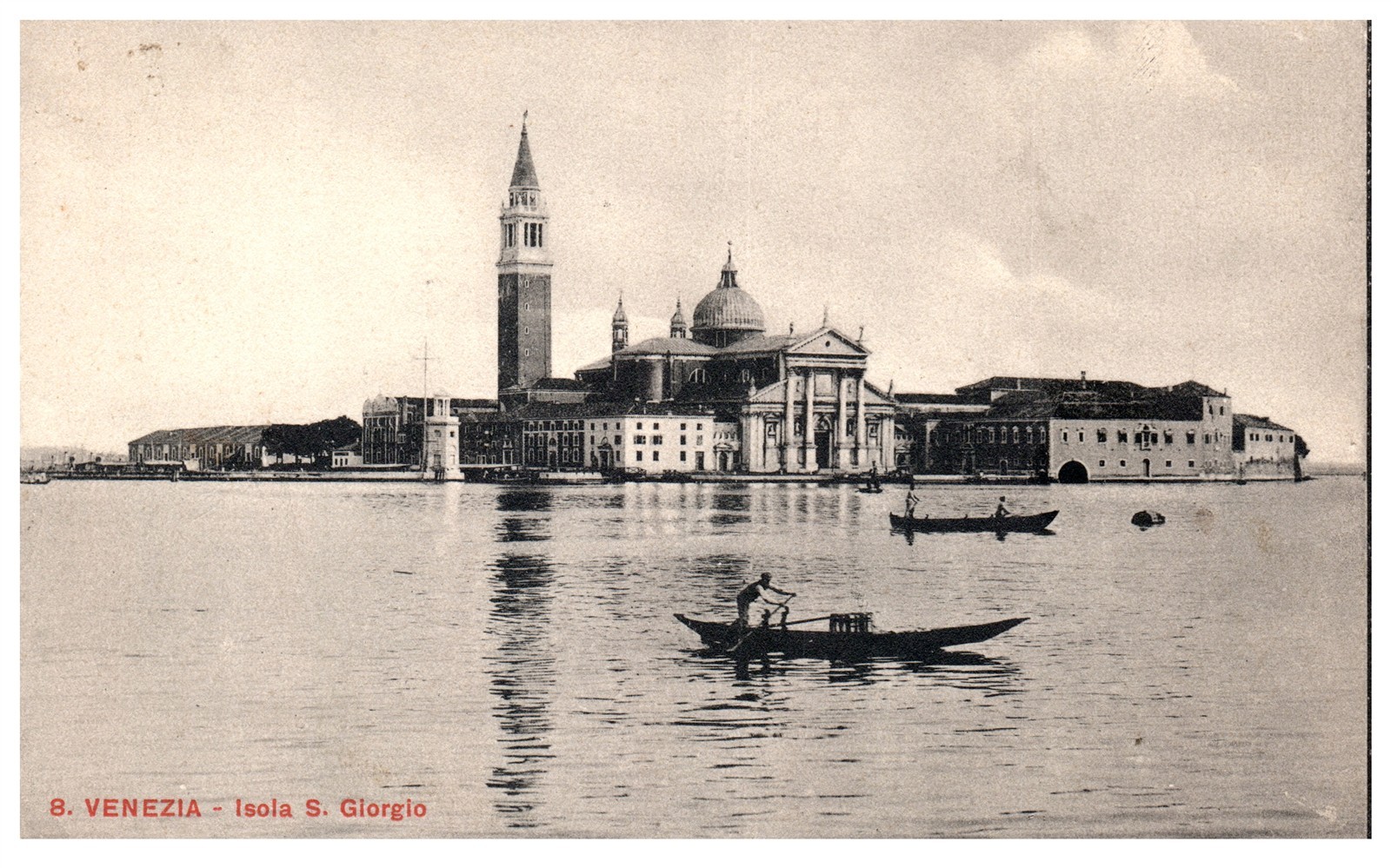Vintage Postcard Isola San Giorgio Venice Italy Gondolas and Church View Vintage Postcard Isola San Giorgio Venice Italy Gondolas and Church View