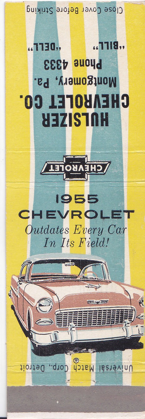 1955 CHEVY....... HULSIZER CHEVROLET CO., Montgomery, PA
