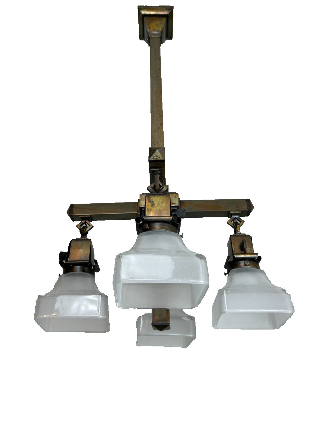 antique Mission 4 light Arts & Crafts Brass Fixture