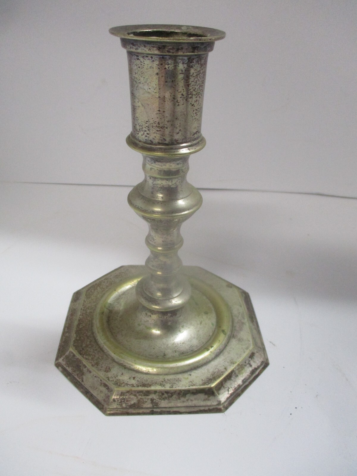 Very Worn Silverplate Candle Holder