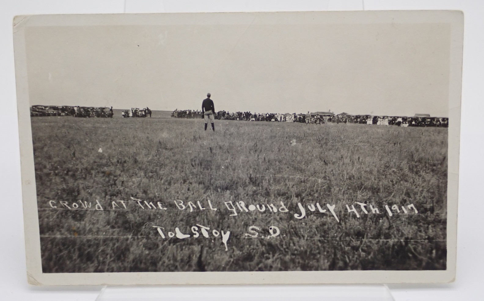 Crowd at The Ball Ground July 4th 1917 Tolstoy South Dakota Antique RPPC 
