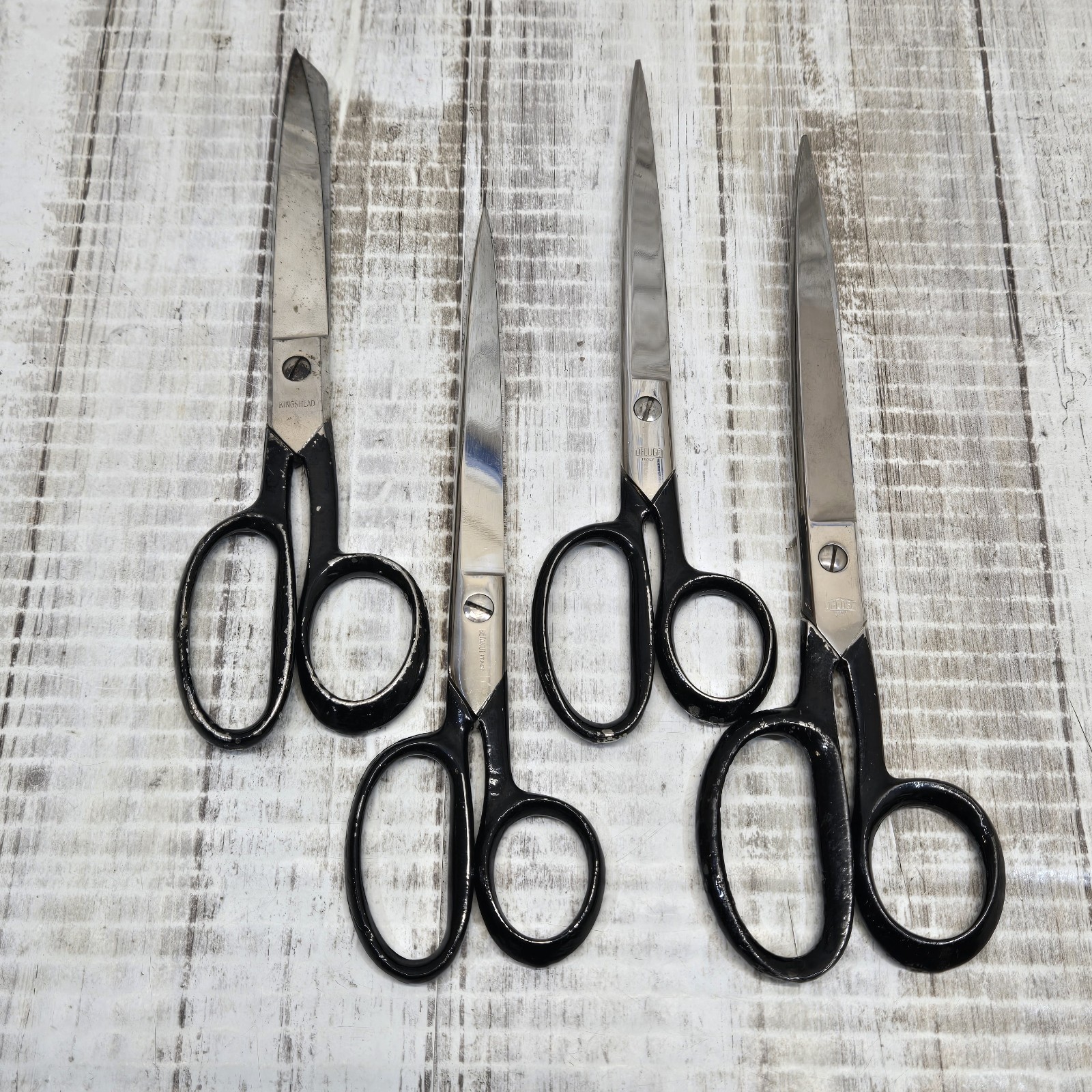 Lot of 4 VTG Italy Sewing Sheers - 2 Kingheads Betakut & 2 Lifedges