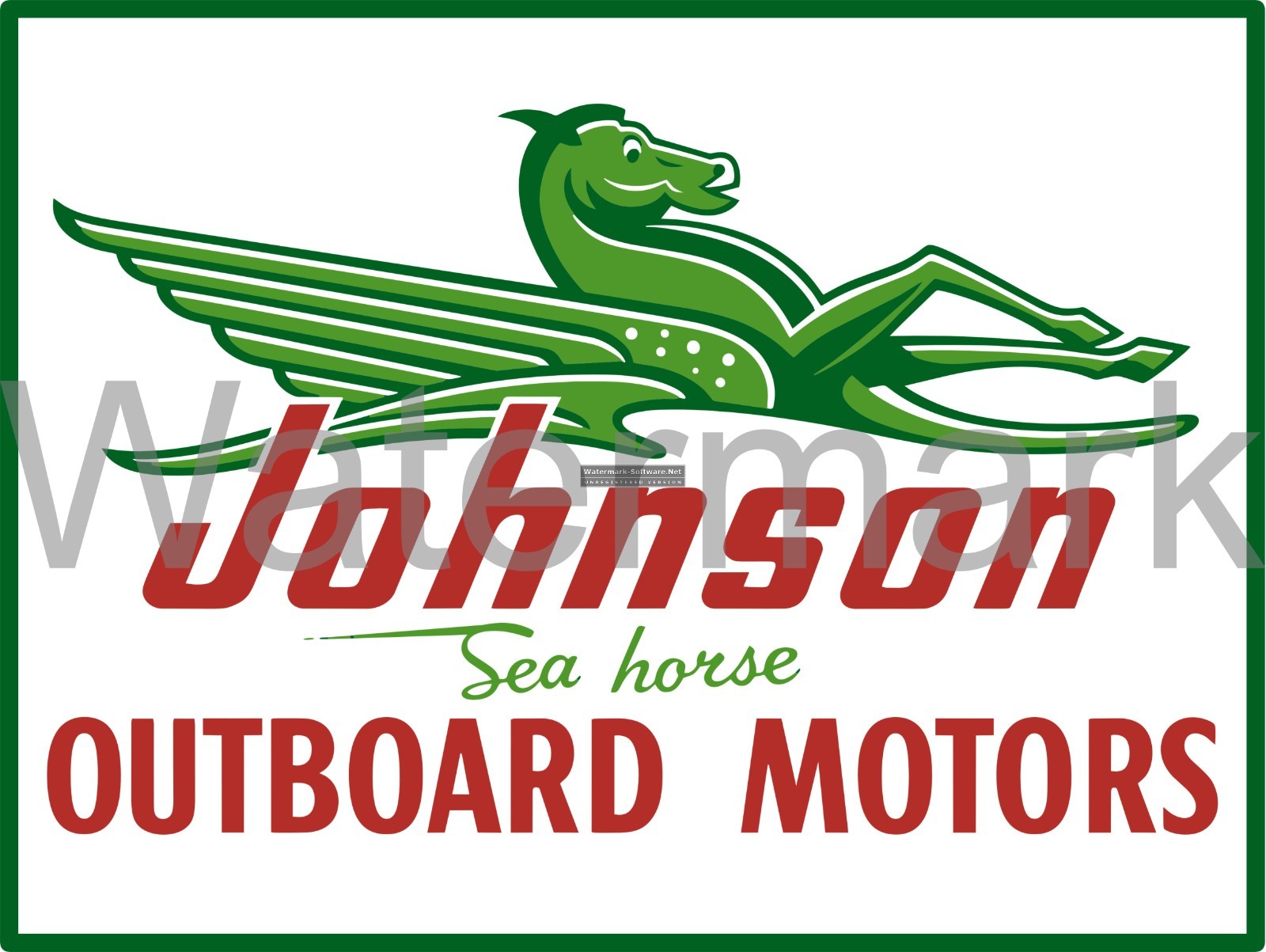 Johnson Sea Horse Outboard Motors Metal Sign 9 Johnson Sea Horse Outboard Motors Metal Sign 9