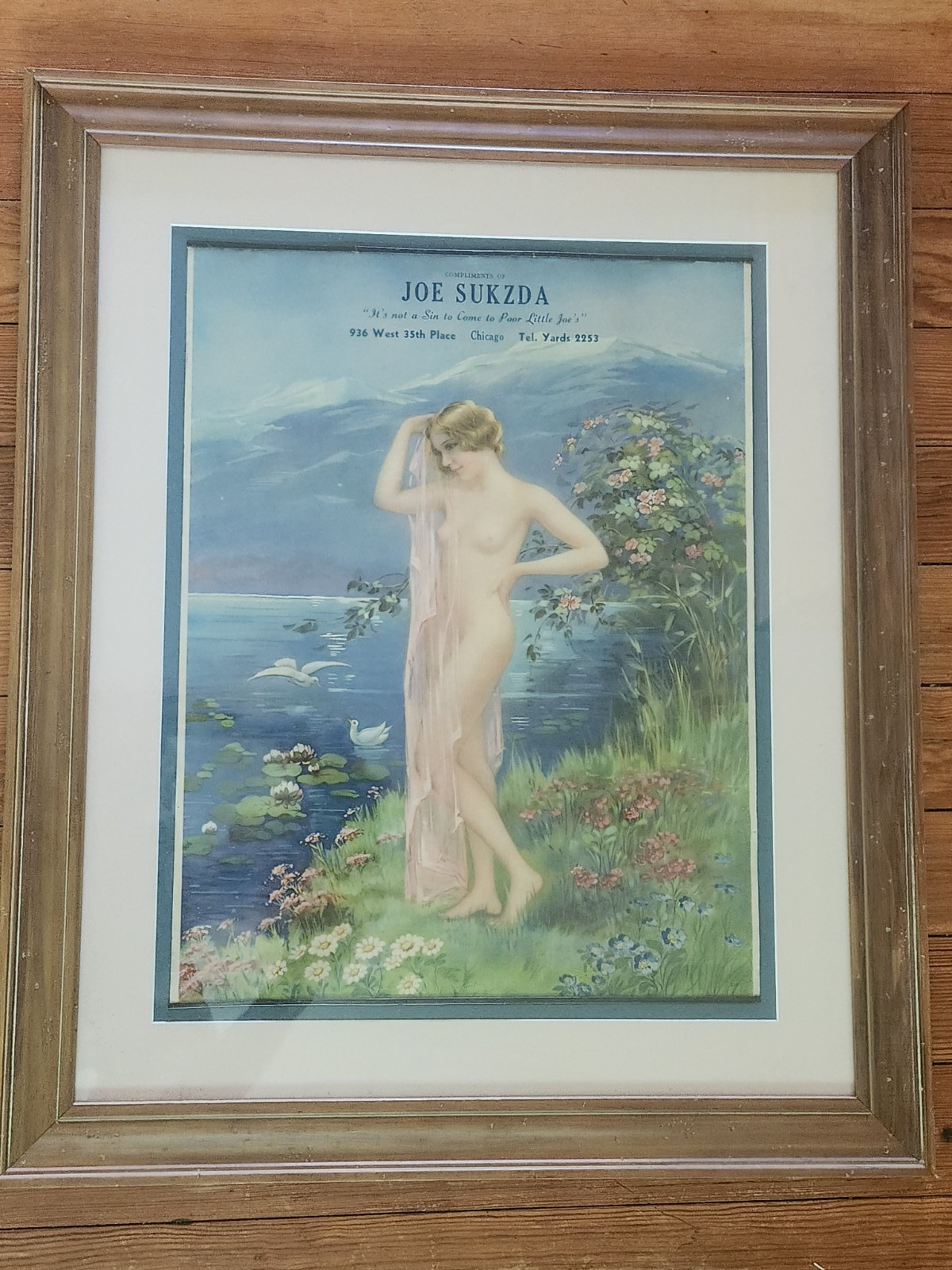 c1930s Wonderful Pin Up Sign for Joe Sukzda Bar,Chicago,illinois, Its Not A Sin c1930s Wonderful Pin Up Sign for Joe Sukzda Bar,Chicago,illinois, Its Not A Sin