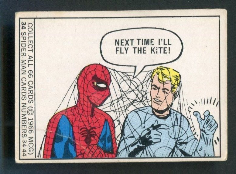 1966 Donruss Marvel Super Heroes #34 Spider-Man First Appearance The Kite