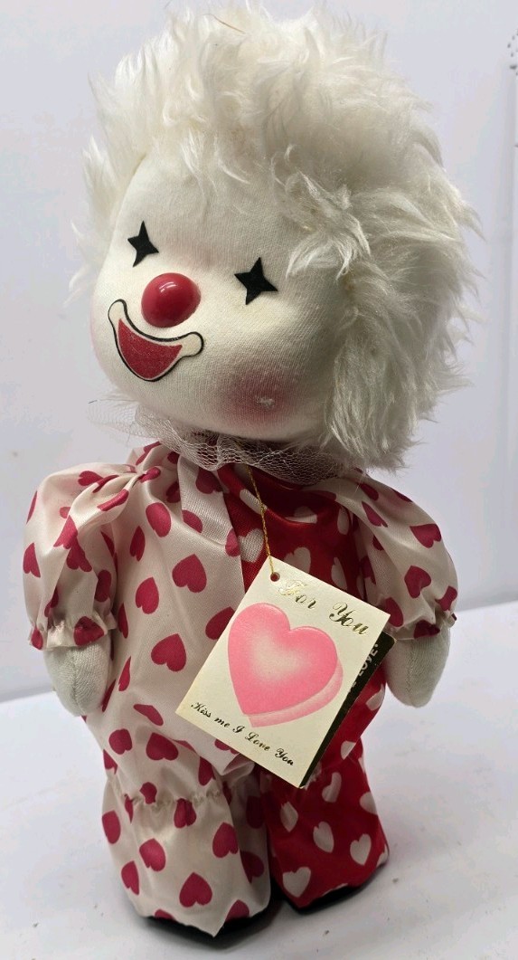 Vintage 1986 Potter Musical Wind Up Clown Doll Head Moves With The Music w/Tag Vintage 1986 Potter Musical Wind Up Clown Doll Head Moves With The Music w/Tag