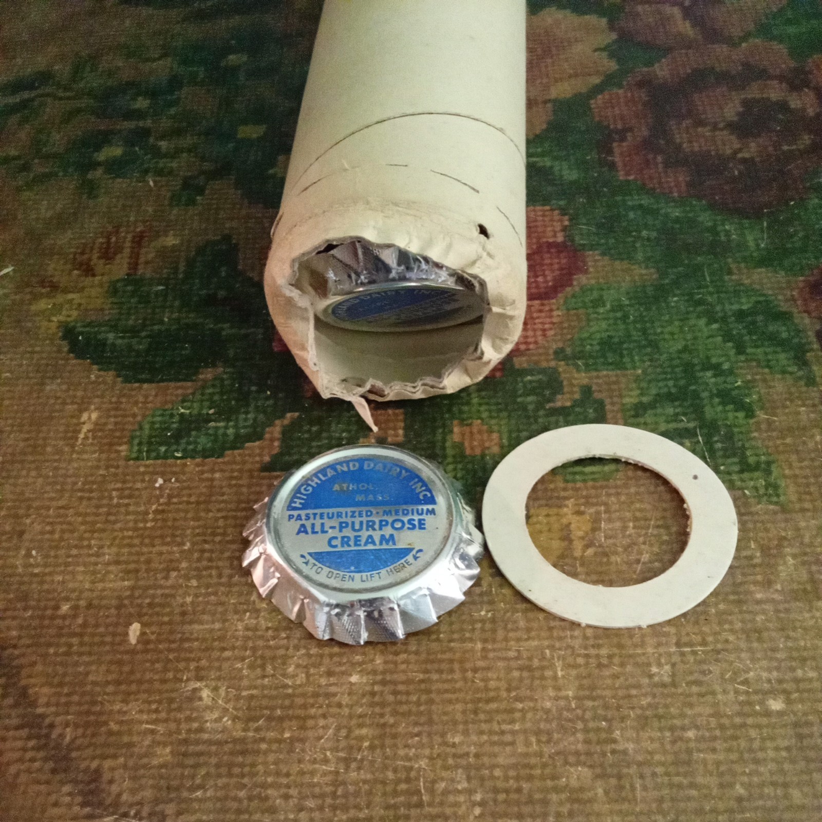 VTG Highland Dairy Athol, MA Foil All Purpose Cream Milk Caps sleeve Unused