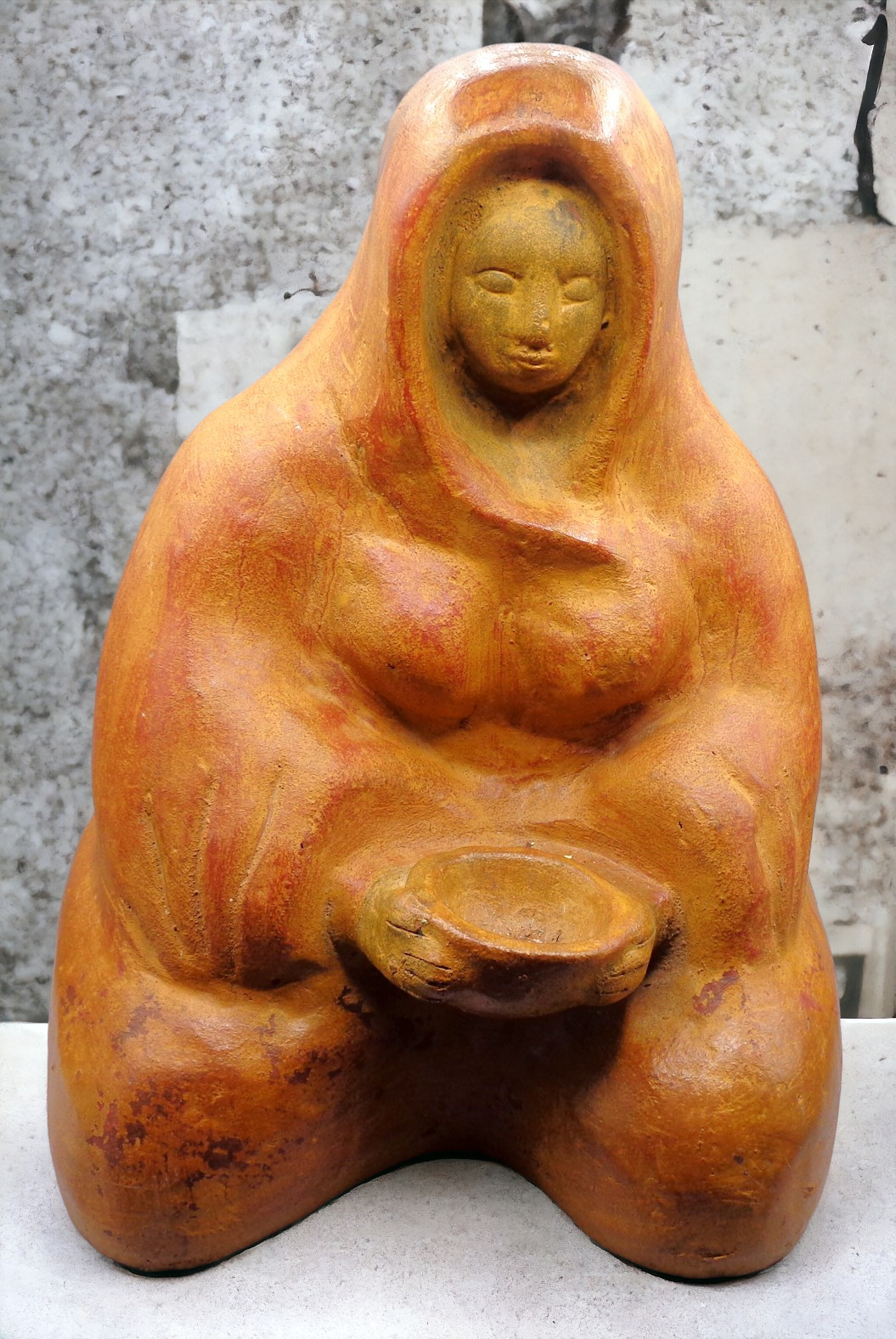 VINTAGE SOUTHWEST INDIAN NATIVE AMERICAN WOMAN TERRA COTTA CLAY SCULPTURE STATUE VINTAGE SOUTHWEST INDIAN NATIVE AMERICAN WOMAN TERRA COTTA CLAY SCULPTURE STATUE