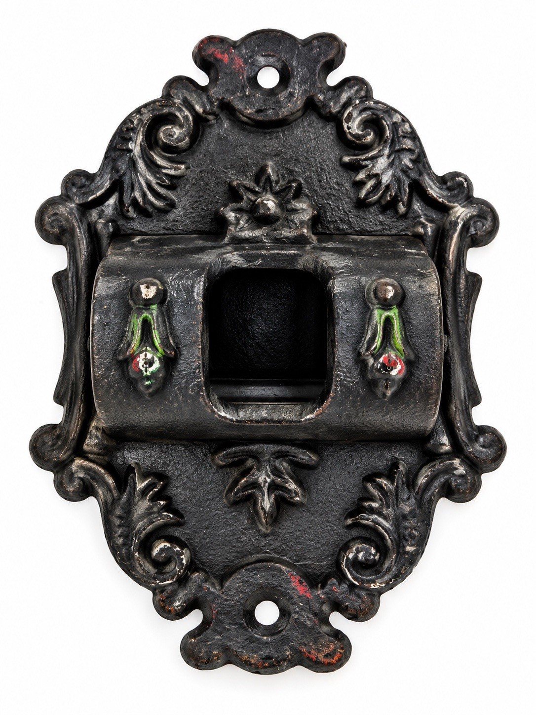 Vintage Wilton Cast Iron Ornate Wall Mount Match Holder or Accessory Vintage Wilton Cast Iron Ornate Wall Mount Match Holder or Accessory