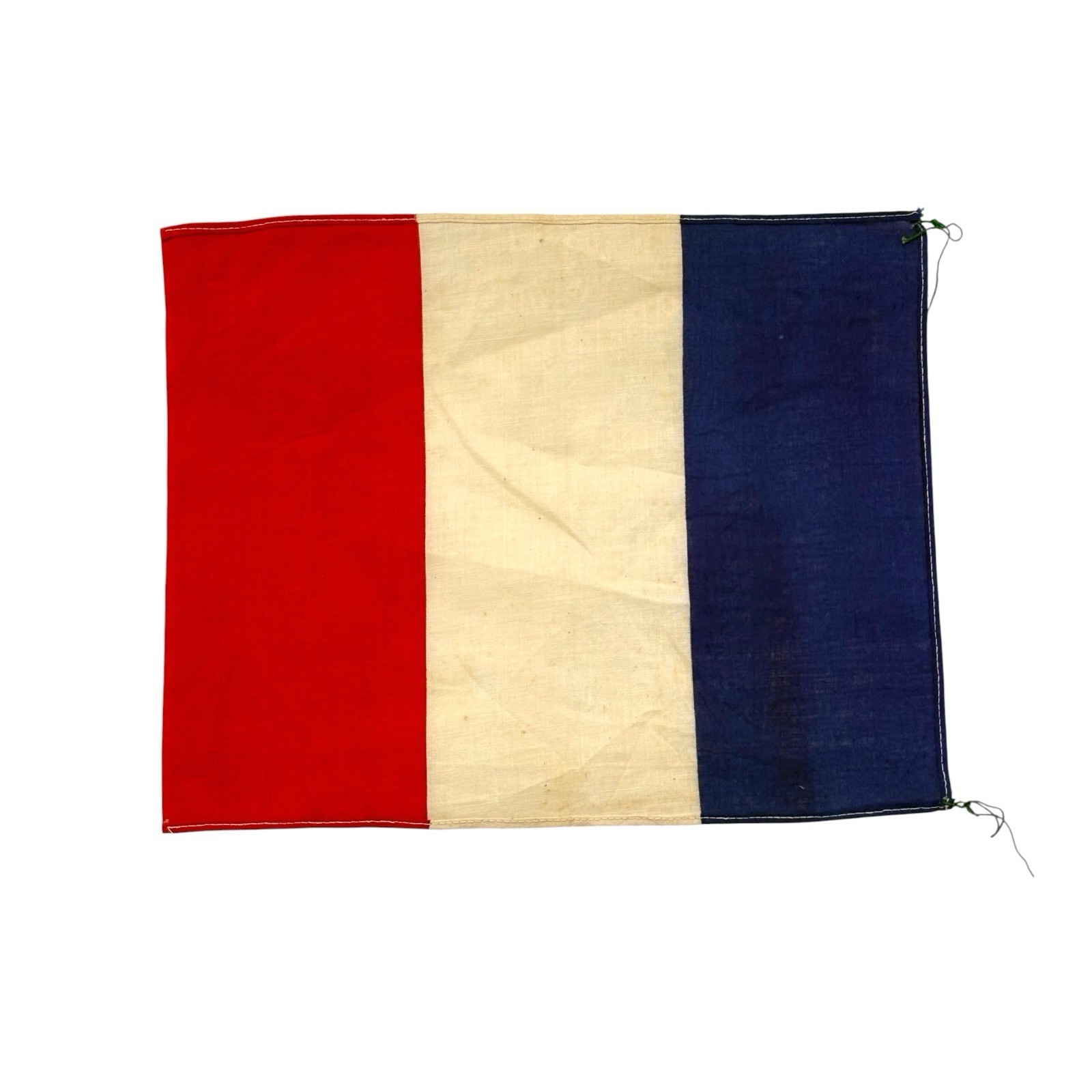 Vintage 1940s French Flag Printed Cotton Tricolor France National Banner 10x13