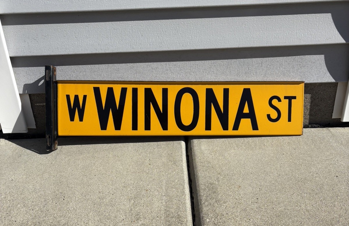 Vintage 1952 Chicago Illinois Street Sign