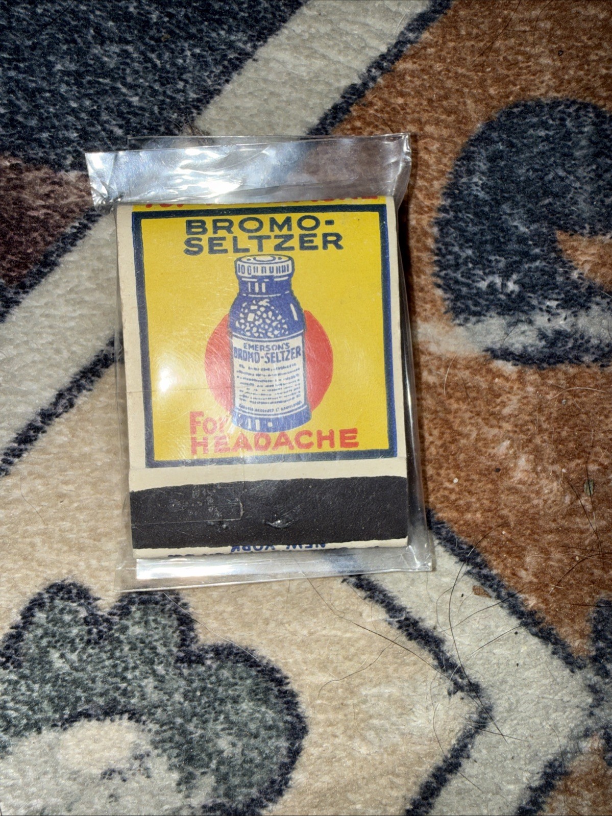 Vintage 1930s Bromo-Seltzer Full Matchbook - Unstruck Medicine Advertising