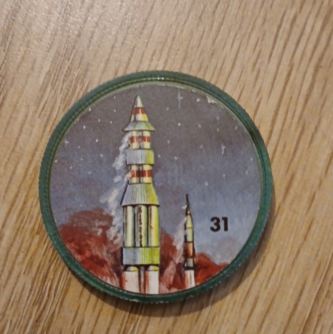 1964 Krun-Chee Space Magic Coin #31 USA NOVA Atlas Mercury Rockets 