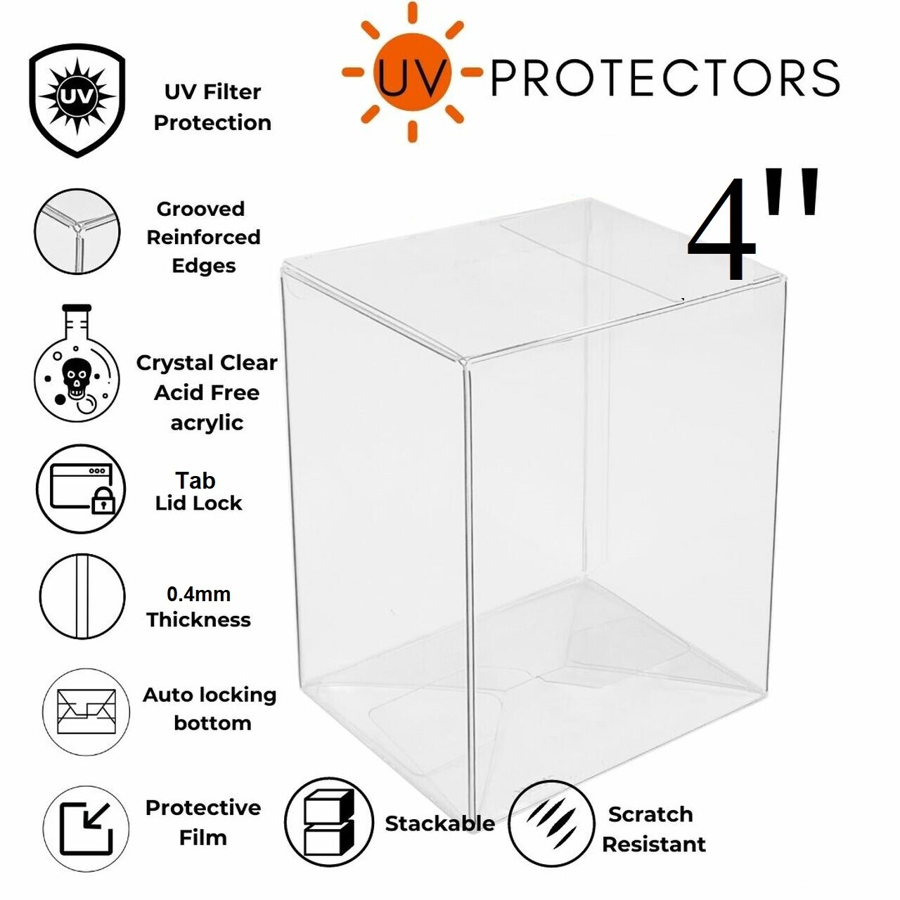 25 PK Protectors Cases Storage Clear Box Display 4\ 25 PK Protectors Cases Storage Clear Box Display 4\