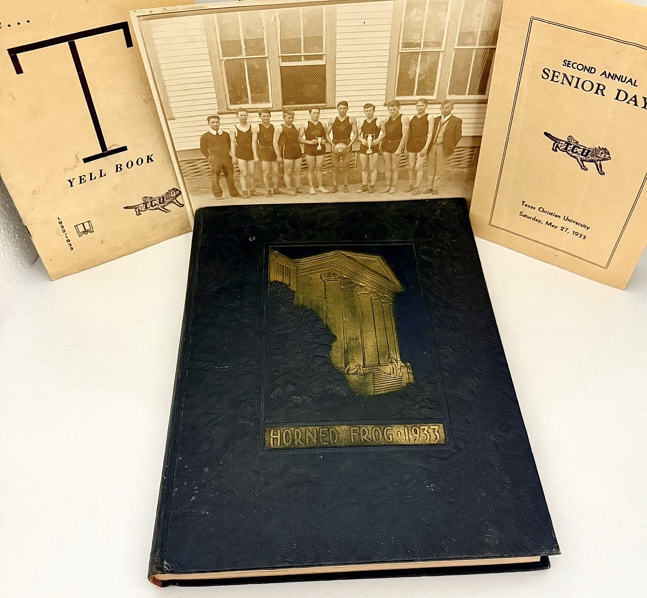1933 TCU Horned Frog Yearbook Texas Christian University, Autographs + Programs